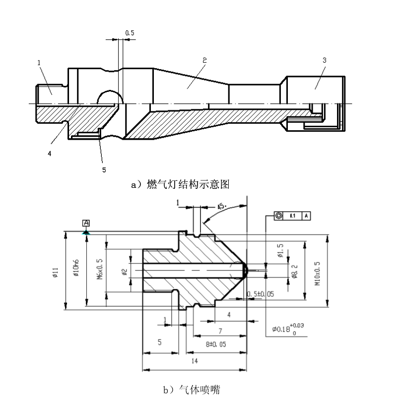 GB 32086-2015 特定種類汽車內(nèi)飾材料垂直燃燒特性技術(shù)要求和試驗(yàn)方法燃?xì)鉄艚Y(jié)構(gòu)和尺寸示意圖